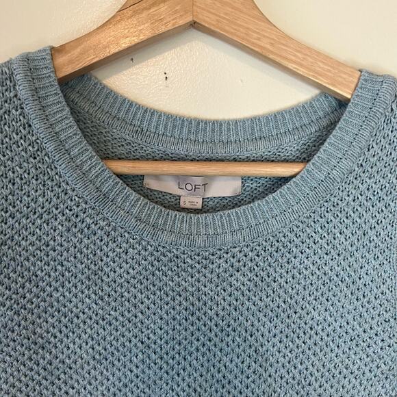 Long Sleeve Wool-Blend Dusty Blue Loft Sweater Size Small - Picture 3 of 3